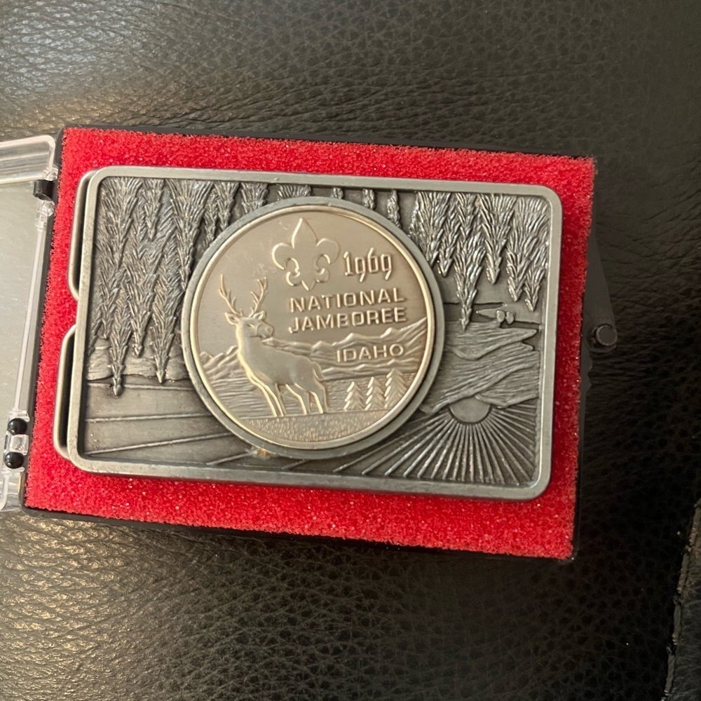 Vintage 1969 Boy Scouts Of America National Jamboree Coin belt buckle